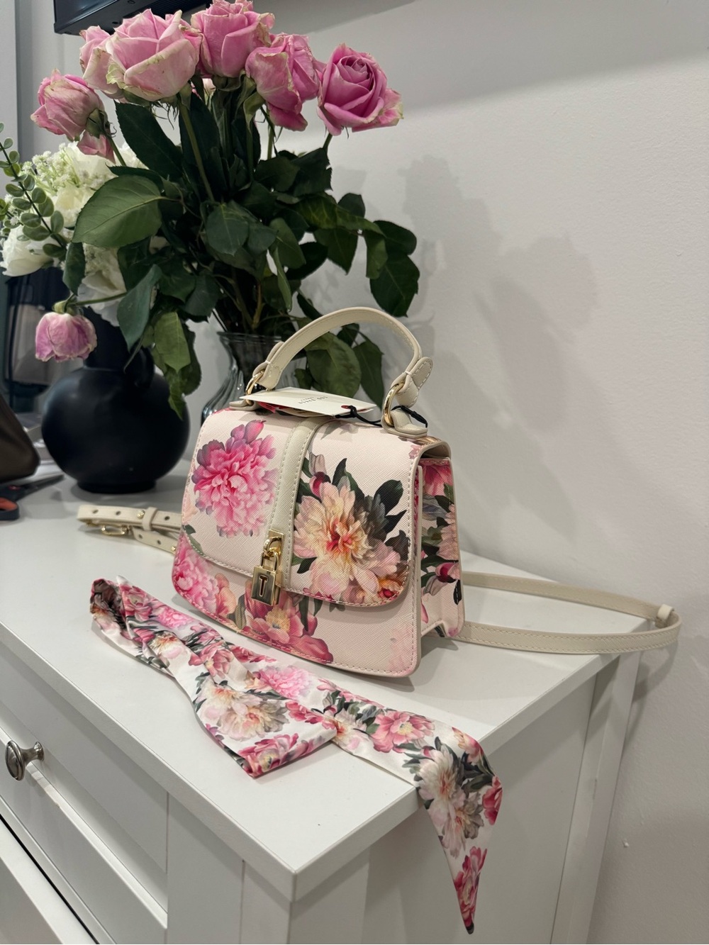 New w/Tags Ted Baker Floral Top-Handle Satchel in Blush and Pink - Picture 10 of 12